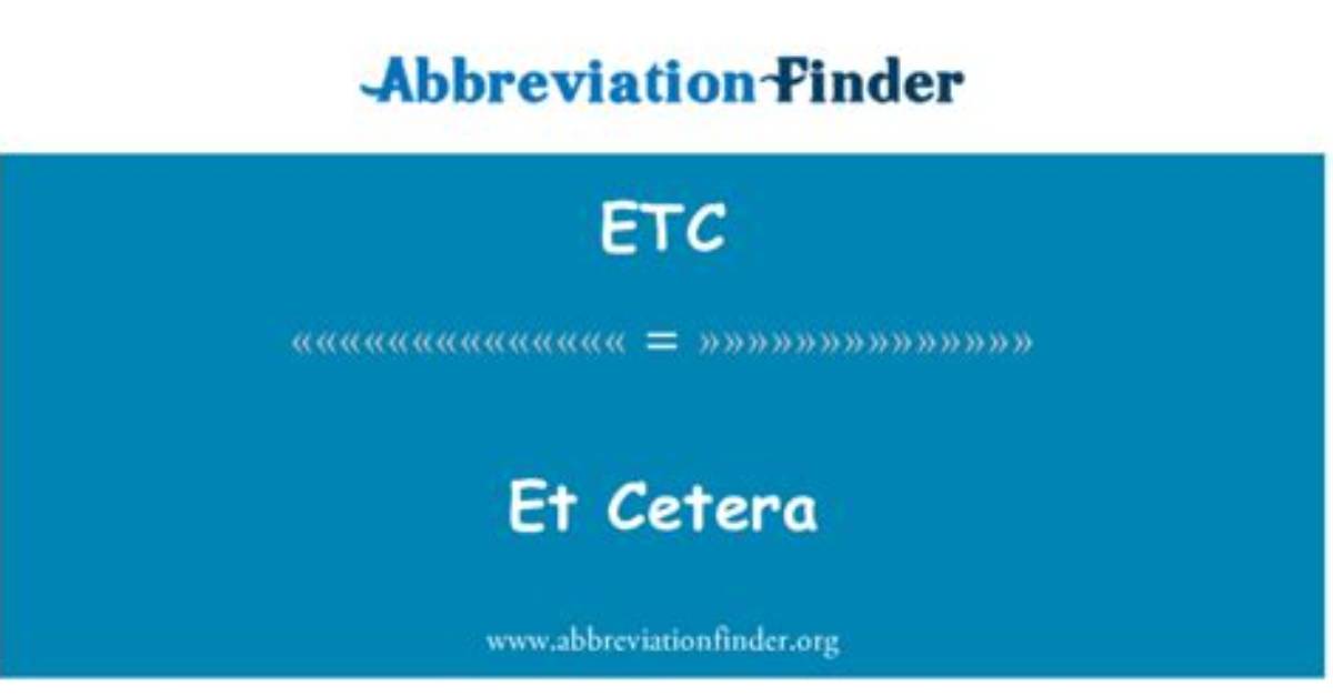 Abbreviation for Et Cetera Word Hike Answers