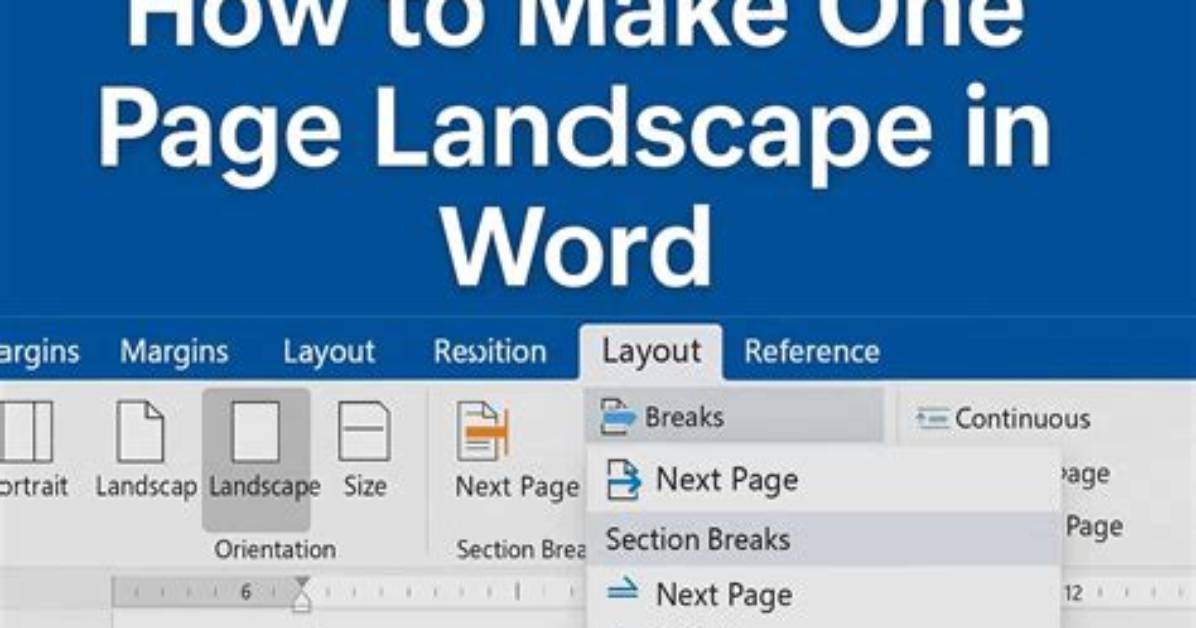 How to Make One Page Set in Landscape Orientation in a Word Document
